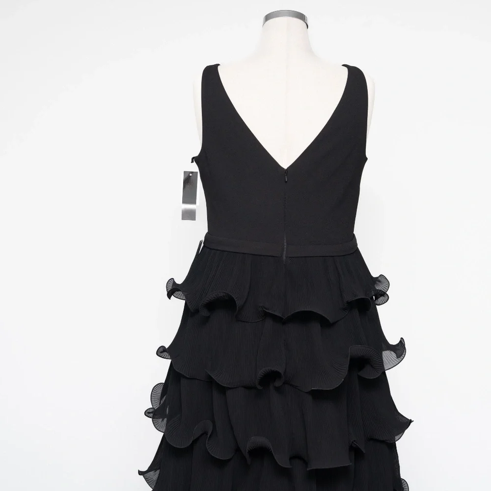 Betsy and Adam Women's V Neck Tiered Long Gown‎ - Picture 11 of 13
